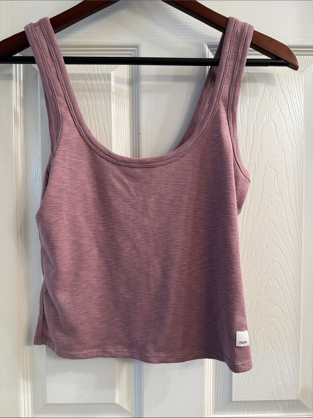 Vuori Ribbed Tank Top in Mauve Pink